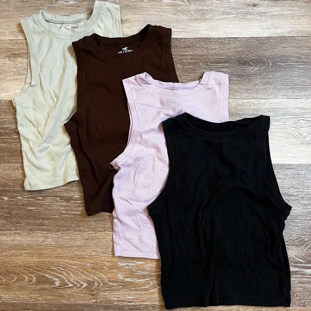 Hollister Ribbed High Neck Tank